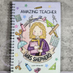 personalised doodle amazing female teacher ta lsa mentor thank you a5 notebook gift