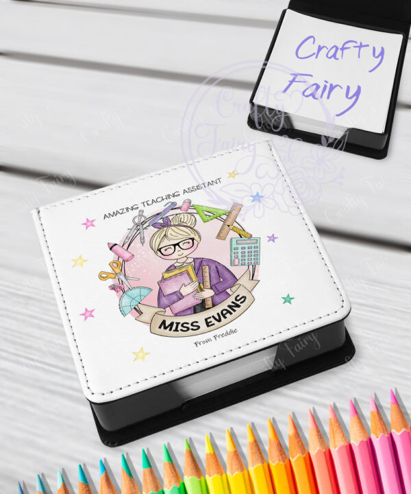personalised doodle amazing teacher ta lsa mentor thank you memo note holder