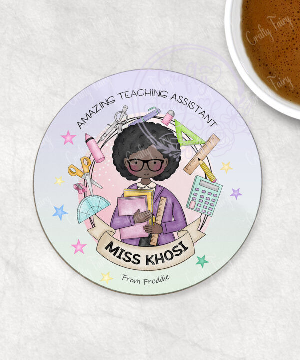 personalised doodle amazing teacher ta lsa mentor thank you coaster gift