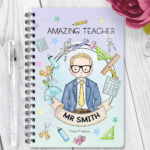 personalised doodle amazing male teacher ta lsa mentor thank you a5 notebook gift