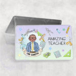 personalised doodle amazing male teacher ta lsa mentor thank you medium tin