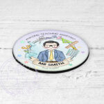 personalised doodle amazing male teacher ta lsa mentor thank you coaster gift