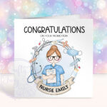 personalised doodle nurse congratulations new job card