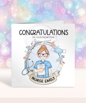 personalised doodle nurse congratulations new job card