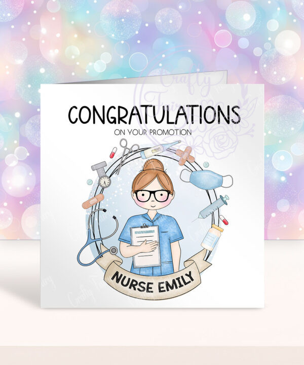 personalised doodle nurse congratulations new job card