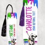 personalised woodland badger painting metal bookmark thank you gift