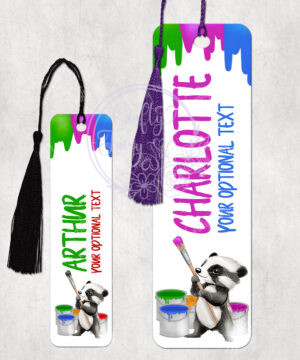 personalised woodland badger painting metal bookmark thank you gift