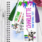 personalised woodland badger painting metal bookmark thank you gift