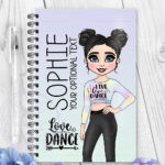 personalised teen tween dancer a5 notebook