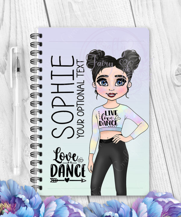 personalised teen tween dancer a5 notebook
