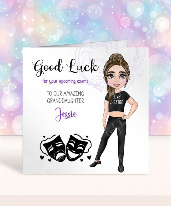 personalised teen tween musical theatre drama girl congratulations card