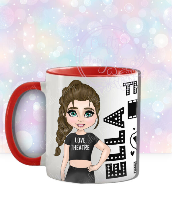 personalised teen tween musical theatre drama girl ceramic mug