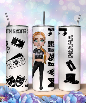 personalised teen tween musical theatre drama girl straight 600ml tumbler