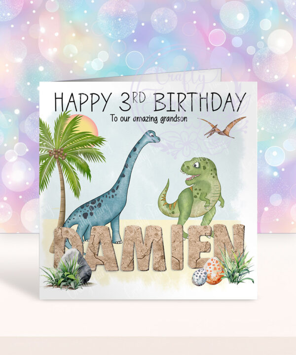 personalised dinosaurs 1st 2nd 3rd 4th 5th birthday card