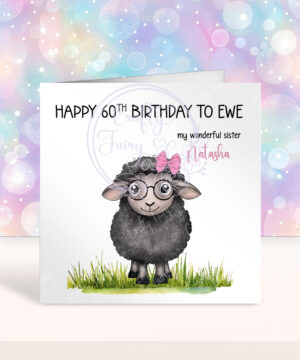 personalised black sheep happy birthday to ewe card