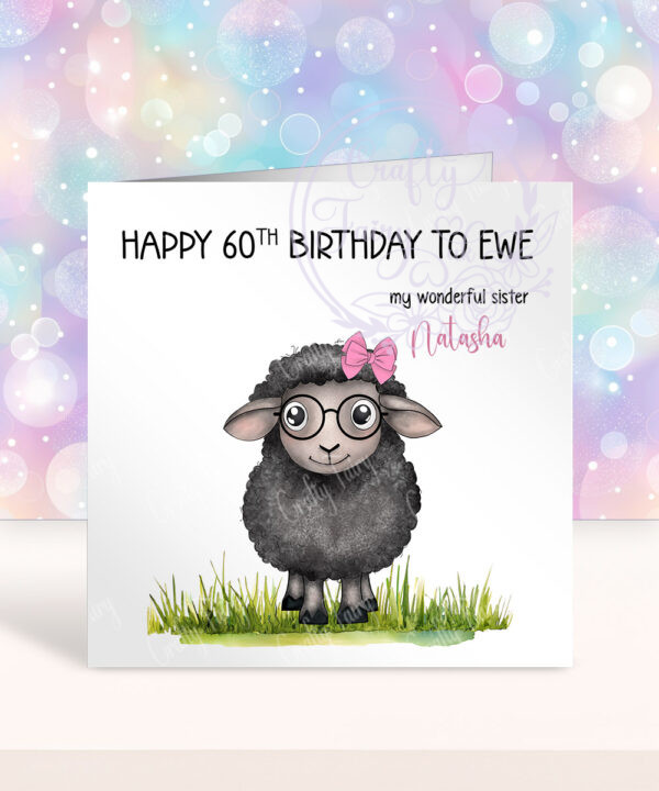 personalised black sheep happy birthday to ewe card
