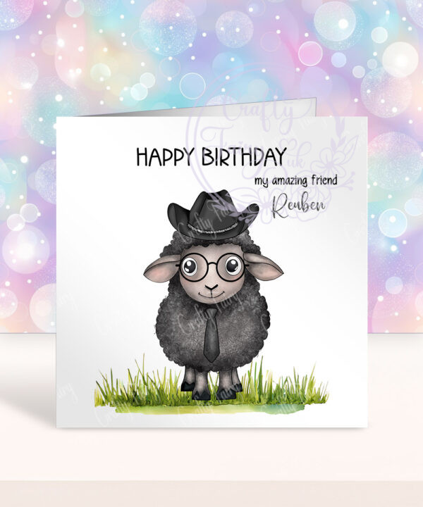 personalised black sheep happy birthday to ewe card