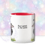 personalised cute black sheep with accessories mug