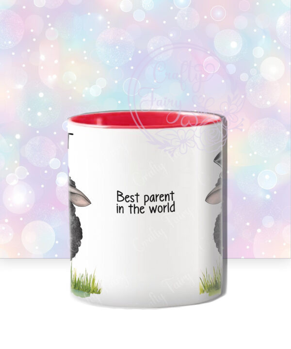 personalised cute black sheep with accessories mug