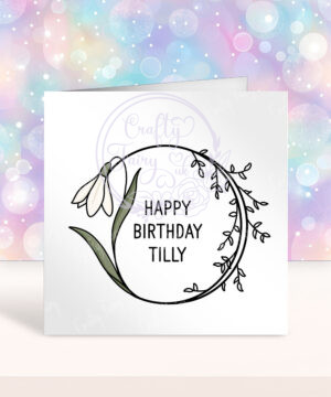 personalised january birth flower snowdrop greetings card
