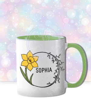 personalised march birth flower daffodil mug gift