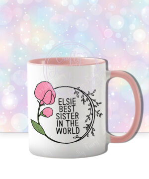 personalised april birth flower pink sweetpea mug gift