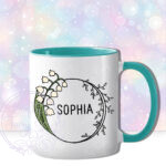 personalised may birth flower lily of the valley mug gift
