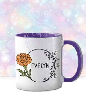 personalised october birth flower marigold mug gift