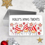 personalised gonks with christmas cookies & candy canes medium tin