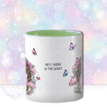 personalised hedgehog with pink mushrooms mug gift