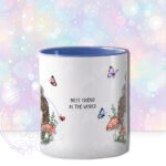 personalised hedgehog with red mushrooms mug gift