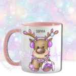 personalised christmas reindeer purple gamer girl mug gift