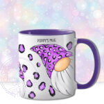 personalised gonks with purple leopard print hats mug gift