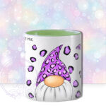 personalised gonks with purple leopard print hats mug gift
