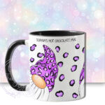 personalised gonks with purple leopard print hats mug gift