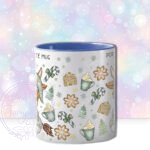 personalised christmas highland cow in sage green pj's mug gift