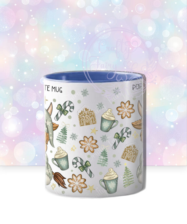 personalised christmas highland cow in sage green pj's mug gift