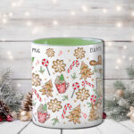 personalised reindeer in red santa hat christmas mug gift