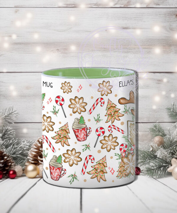 personalised reindeer in red santa hat christmas mug gift