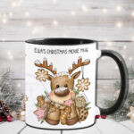 personalised iced reindeer and cookies christmas mug gift