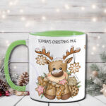 personalised iced reindeer and cookies christmas mug gift