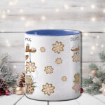 personalised iced reindeer and cookies christmas mug gift