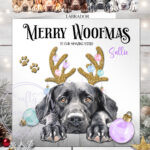 2796 labrador personalised dog baubles christmas card 2