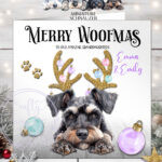 2797 miniature schnauzer personalised dog baubles christmas card 1