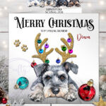 2797 miniature schnauzer personalised dog baubles christmas card 2