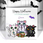 2814 personalised candy spoopy kitties halloween card 1