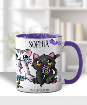 2815 personalised candy spoopy kitties halloween mug 1