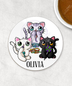 2816 personalised candy spoopy kitties halloween coaster 1