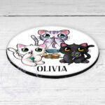 2816 personalised candy spoopy kitties halloween coaster 2
