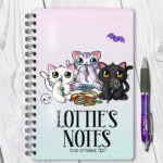 2819 personalised candy spoopy kitties halloween notebook 1